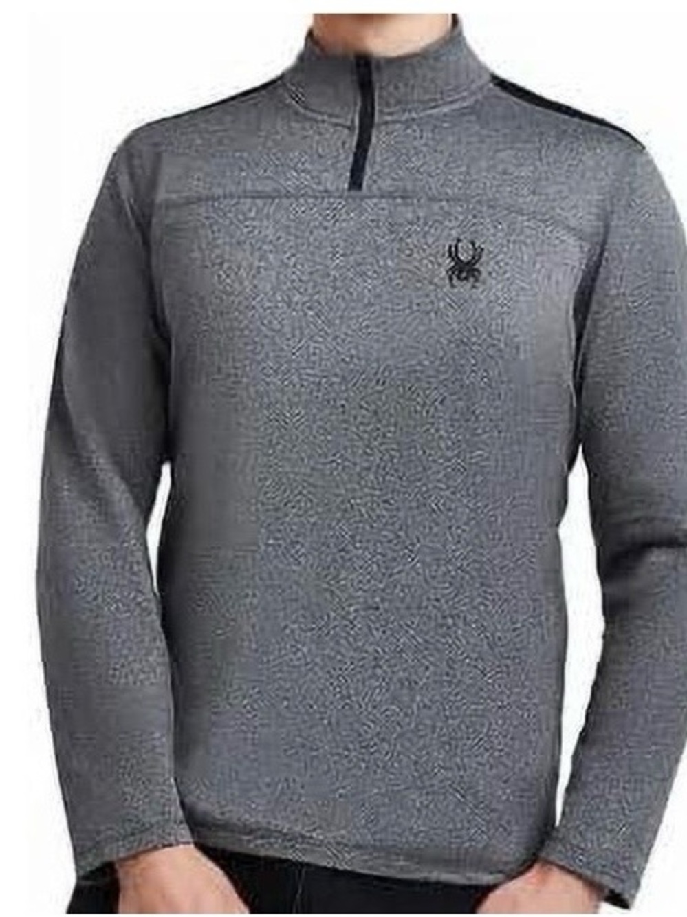 Spyder Gray and Black Quarter-Zip Performance Pullover